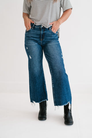 Risen Heidi Dark Wash High-Rise Wide Leg Jeans