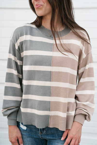 Can't Stop Color Block Striped Top