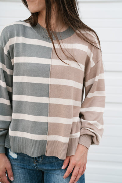 Can't Stop Color Block Striped Top