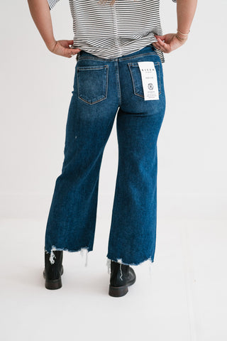 Risen Heidi Dark Wash High-Rise Wide Leg Jeans