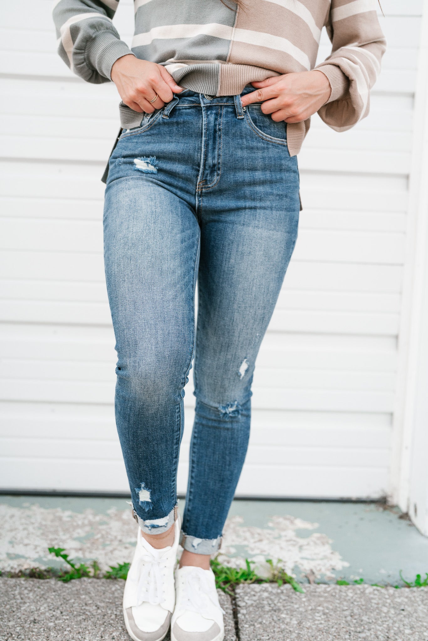 Risen Hayley High Rise Vintage Wash Skinny Jeans