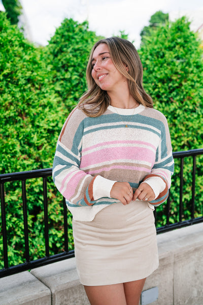 Warm Tones Knit Sweater Top