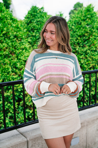 Warm Tones Knit Sweater Top