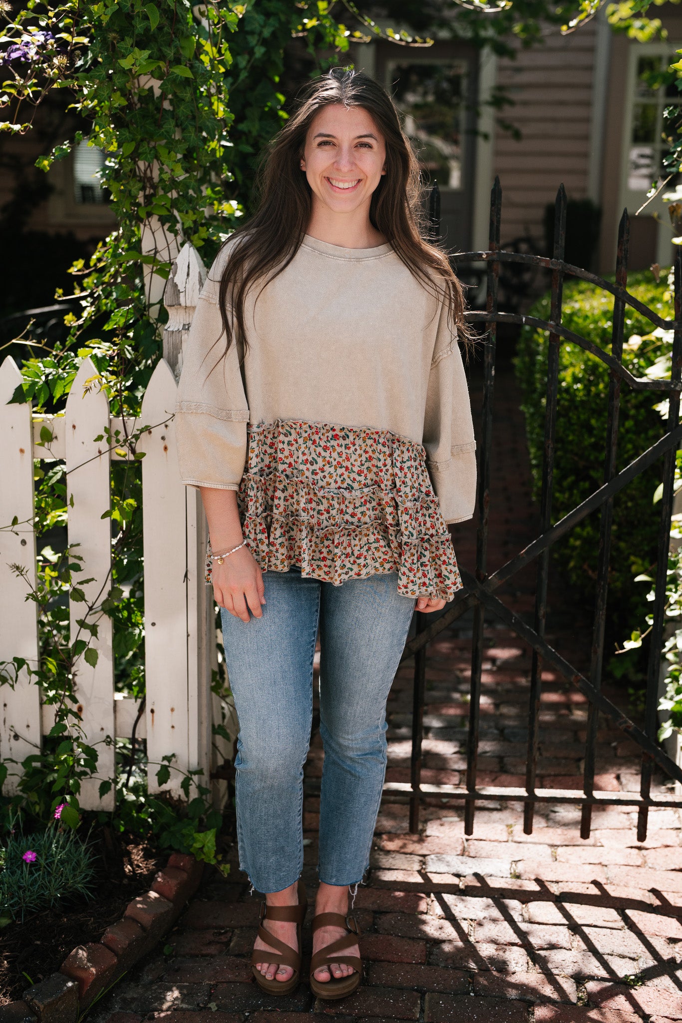 Babydoll Blossom Floral Ruffle Top