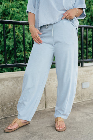 Daily Movement Mineral Wash Barrel Pants - Sky
