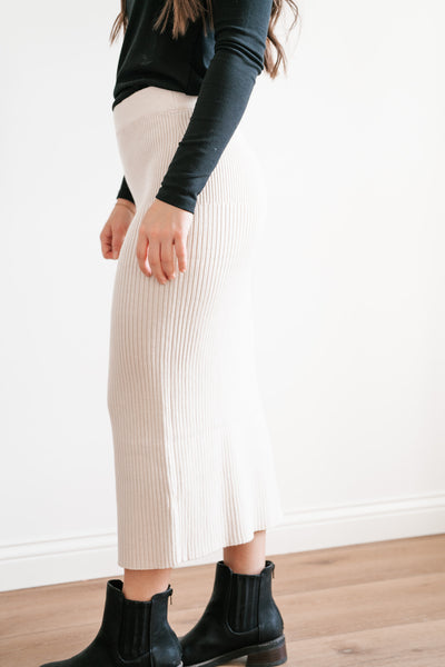 Kendall Ribbed Knit Midi Skirt