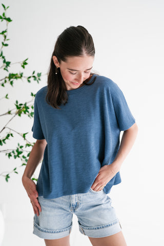 Pure Ease Relaxed Top - Dusty Blue