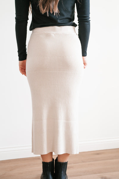 Kendall Ribbed Knit Midi Skirt