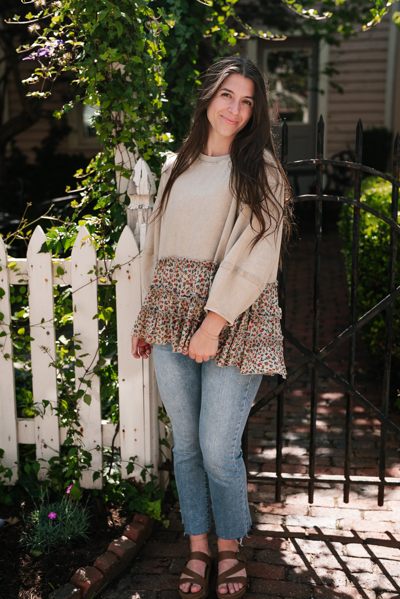 Babydoll Blossom Floral Ruffle Top