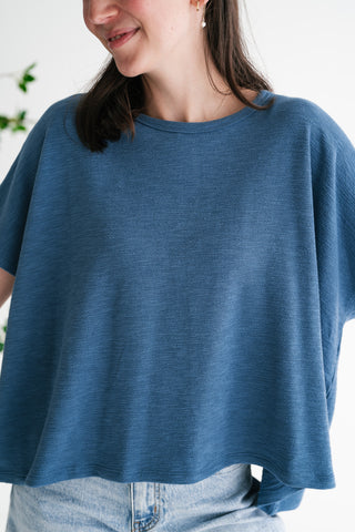 Pure Ease Relaxed Top - Dusty Blue