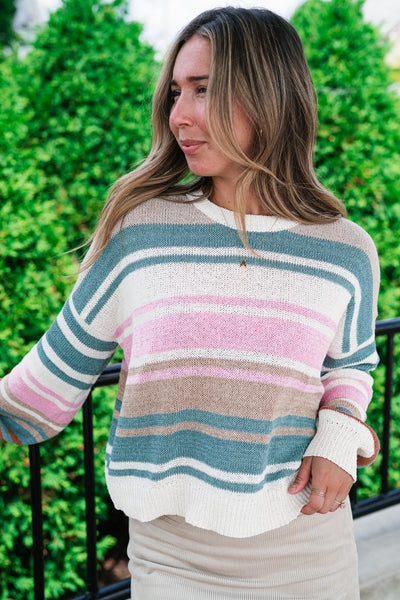 Warm Tones Knit Sweater Top