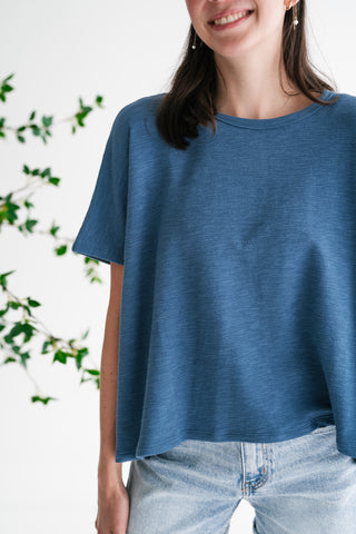 Pure Ease Relaxed Top - Dusty Blue