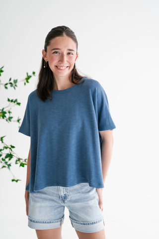 Pure Ease Relaxed Top - Dusty Blue