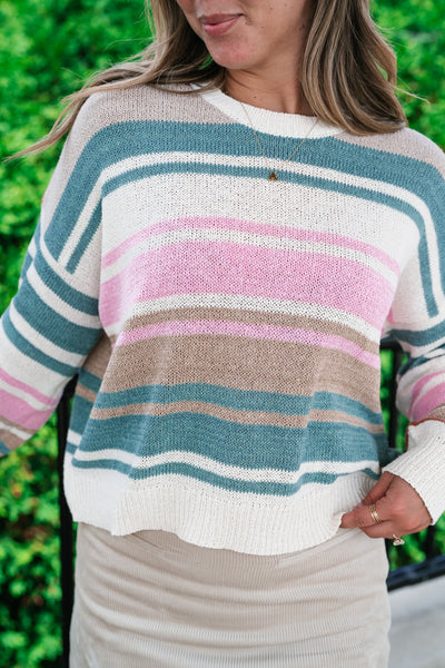 Warm Tones Knit Sweater Top