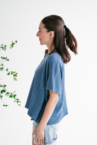 Pure Ease Relaxed Top - Dusty Blue
