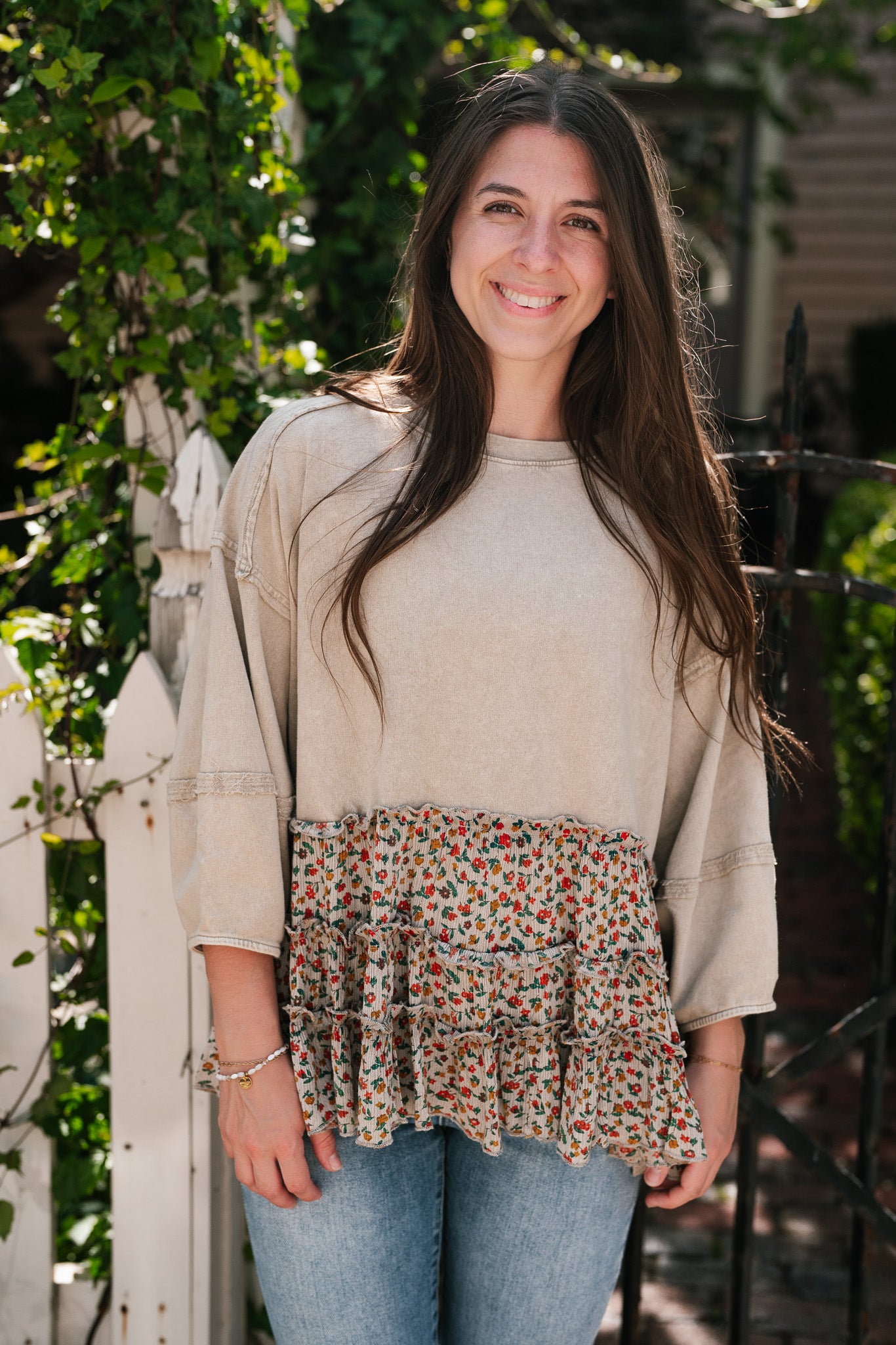 Babydoll Blossom Floral Ruffle Top