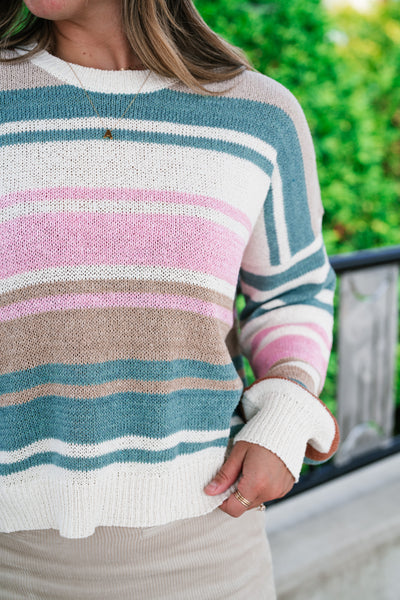 Warm Tones Knit Sweater Top