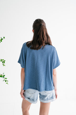 Pure Ease Relaxed Top - Dusty Blue