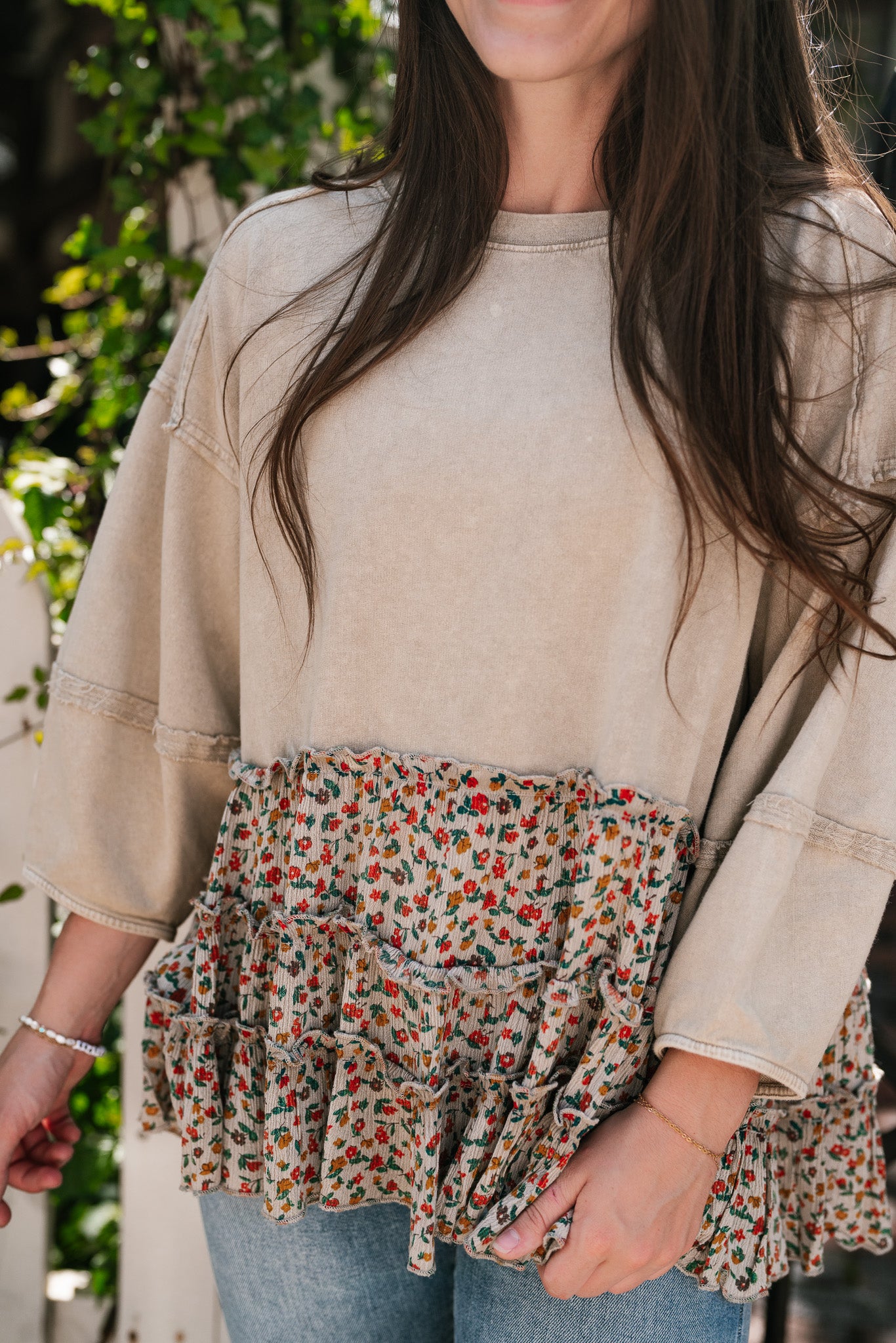 Babydoll Blossom Floral Ruffle Top