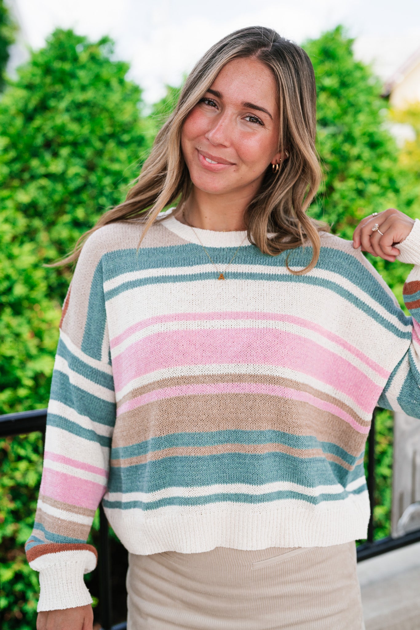Warm Tones Knit Sweater Top