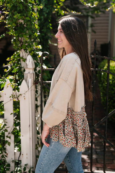 Babydoll Blossom Floral Ruffle Top