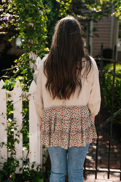 Babydoll Blossom Floral Ruffle Top