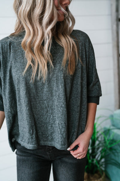 Blakely Boxy Top - Charcoal