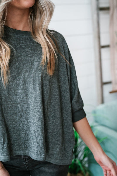 Blakely Boxy Top - Charcoal