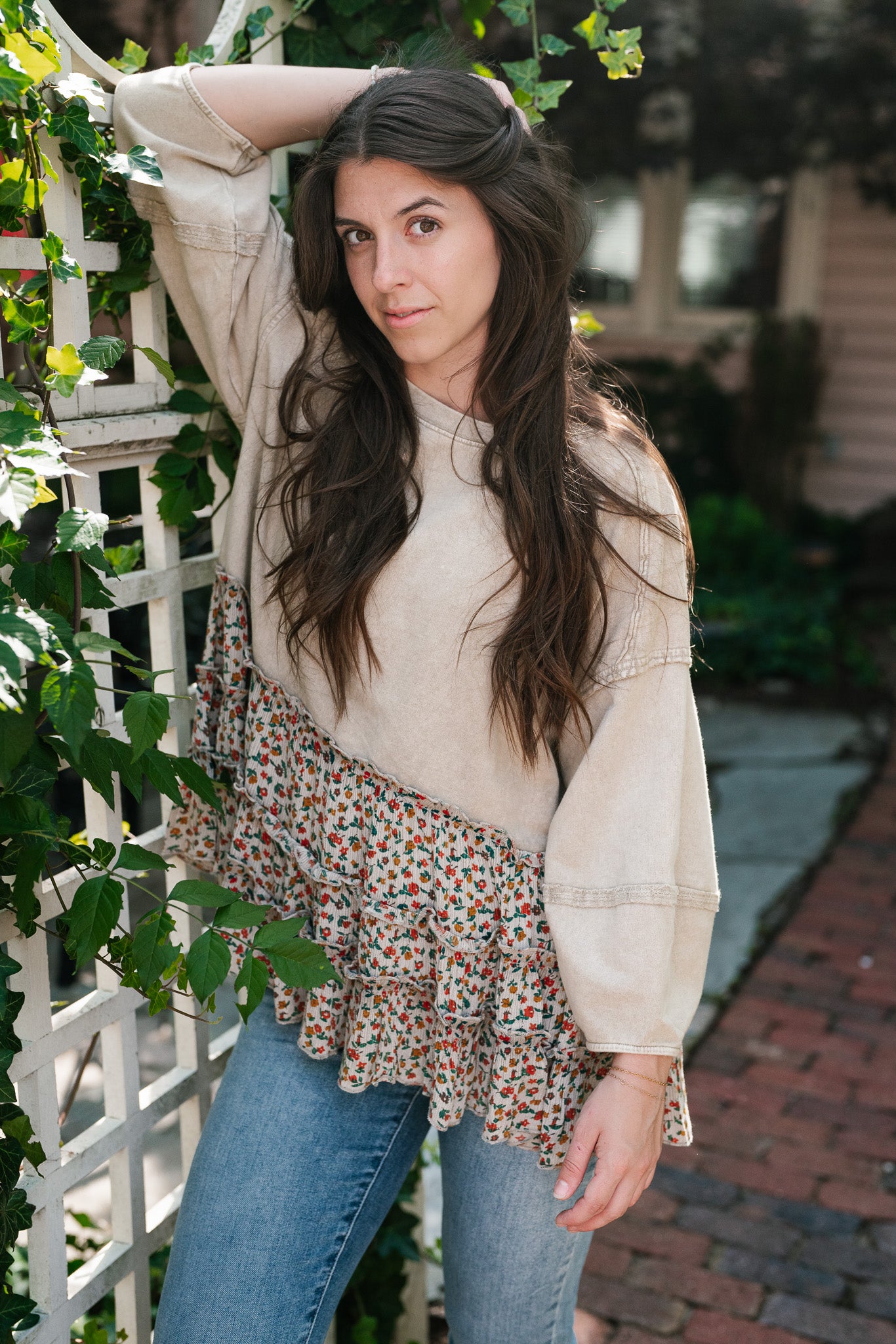 Babydoll Blossom Floral Ruffle Top