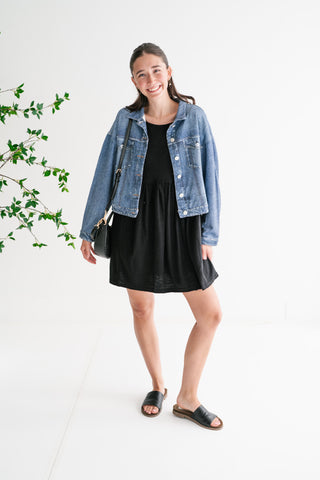 casual dress with denim jacket Maxi Dress with Denim Jacket Outfits (22 ideas & outfits)