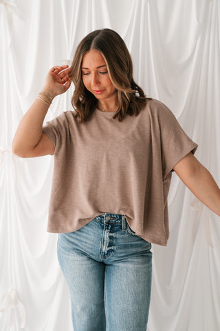 Pure Ease Relaxed Top - Ash Mocha