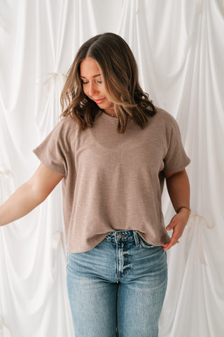 Pure Ease Relaxed Top - Ash Mocha