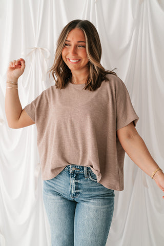 Pure Ease Relaxed Top - Ash Mocha