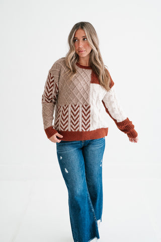 Harvest Patchwork Knit Sweater