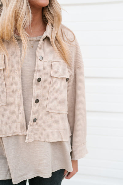 Taylor Waffle Knit Cropped Jacket
