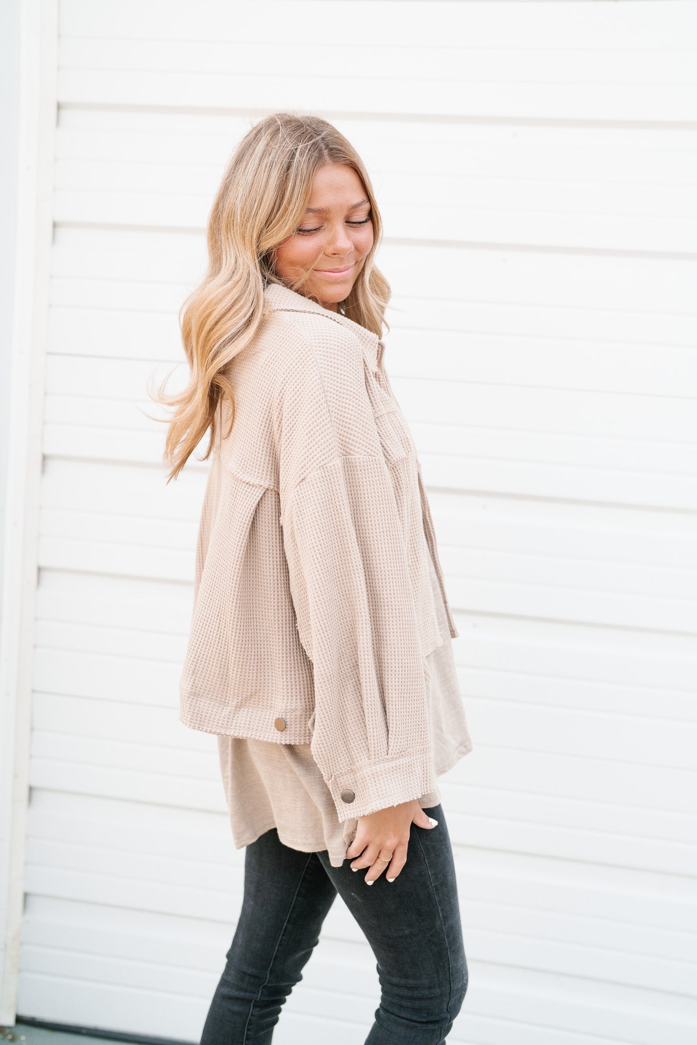 Taylor Waffle Knit Cropped Jacket