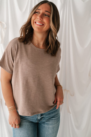 Pure Ease Relaxed Top - Ash Mocha