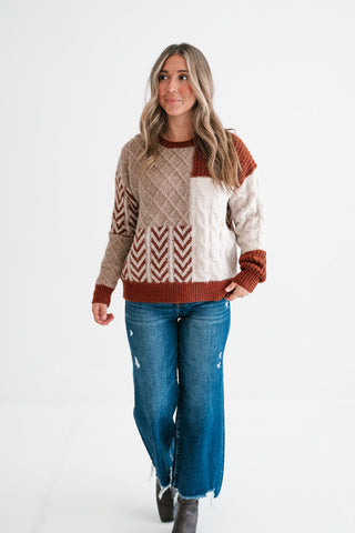 Harvest Patchwork Knit Sweater