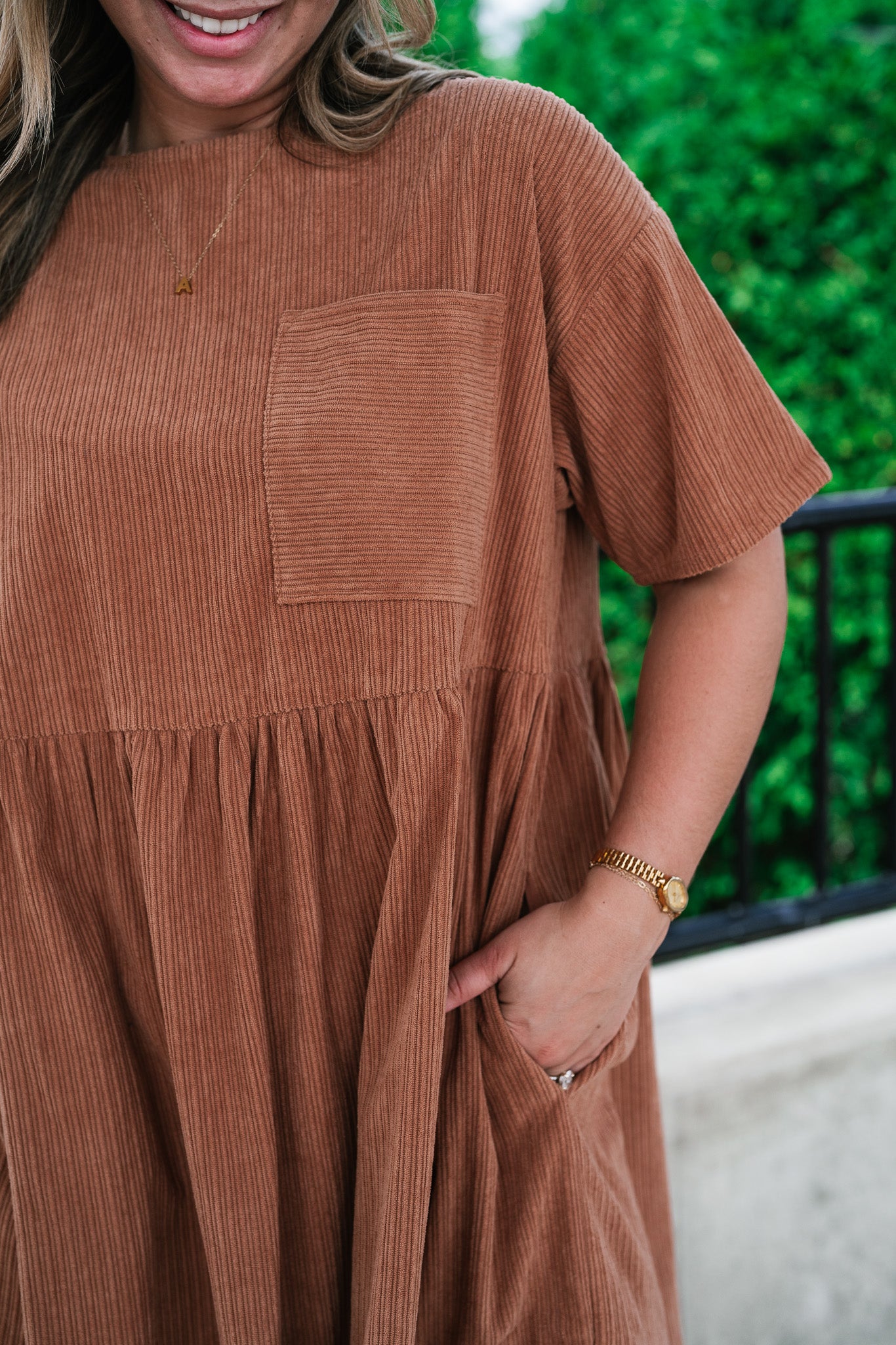Harvest Hour Corduroy Mini Dress - Camel