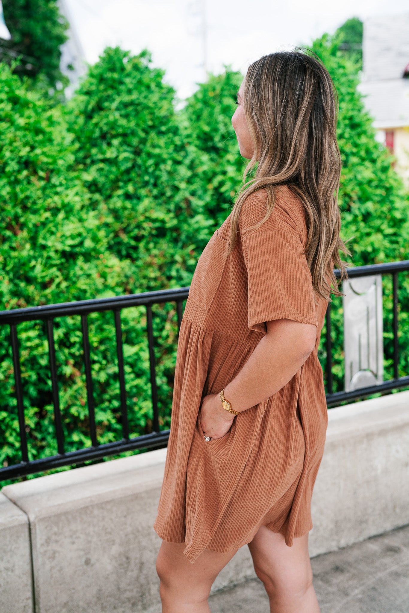 Harvest Hour Corduroy Mini Dress - Camel