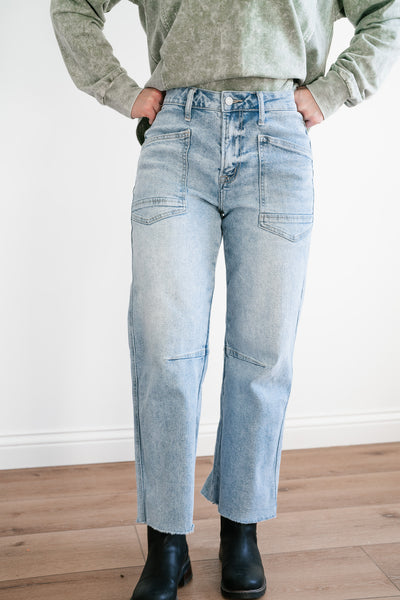 Vervet Noah High Rise Barrel Jeans