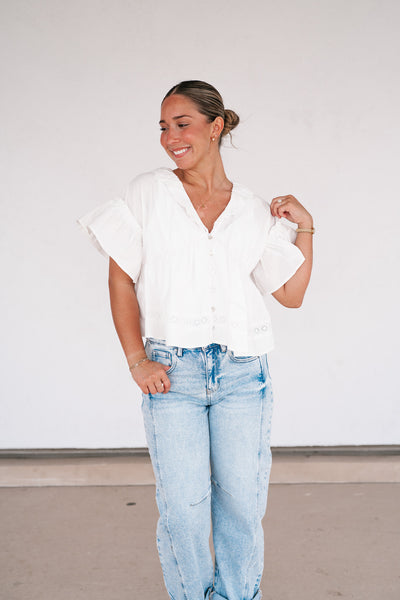 Sunday Best Button Detail Top