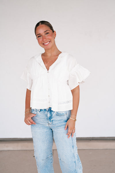 Sunday Best Button Detail Top