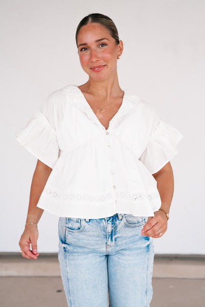 Sunday Best Button Detail Top