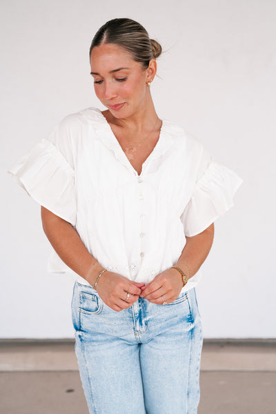 Sunday Best Button Detail Top