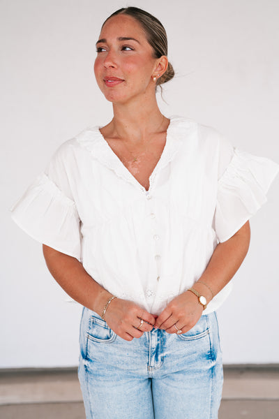 Sunday Best Button Detail Top