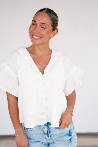 Sunday Best Button Detail Top