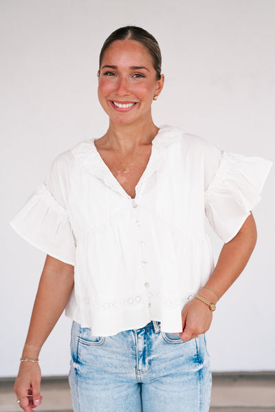 Sunday Best Button Detail Top