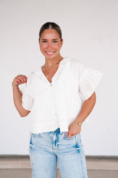 Sunday Best Button Detail Top