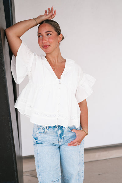 Sunday Best Button Detail Top